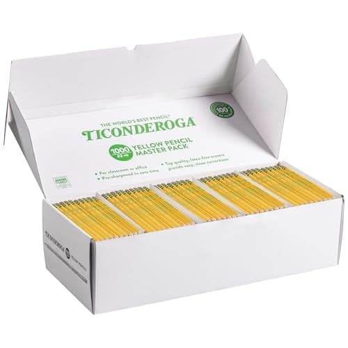 Ticonderoga Wood-Cased Pencils Pre-Sharpened 1000/Box Bulk Pack