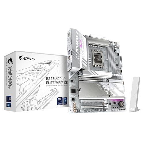 GIGABYTE B860 AORUS Elite WiFi 7 ICE Motherboard - Intel Core Ultra, White