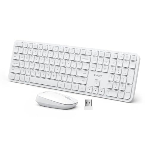 Philips Wireless Keyboard and Mouse Combo - 2.4G, Ultra Slim, Quiet