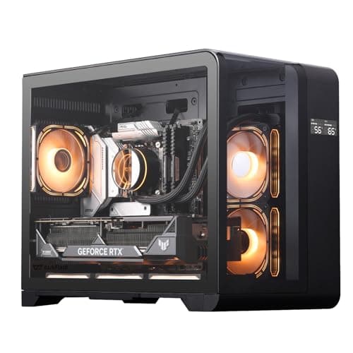 darkFlash L280M MATX PC Case with Screen, Three Glass Panels