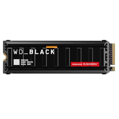 WD_Black SN8100 2TB NVMe SSD with Heatsink - PCIe 5.0x4, M.2 2280, Up to 14,900MB/s Read Speed, up to 11,000MB/s Write Speed, Best for AI Applications, Gaming, and Video Editing - WDS200T1XHM