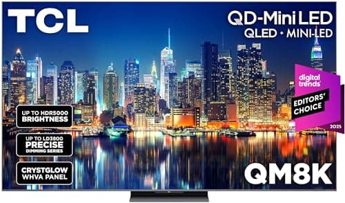TCL 65 Inch QM8K Series Mini LED QLED 4K TV (65QM8K, 2025 Model) with 288Hz VRR