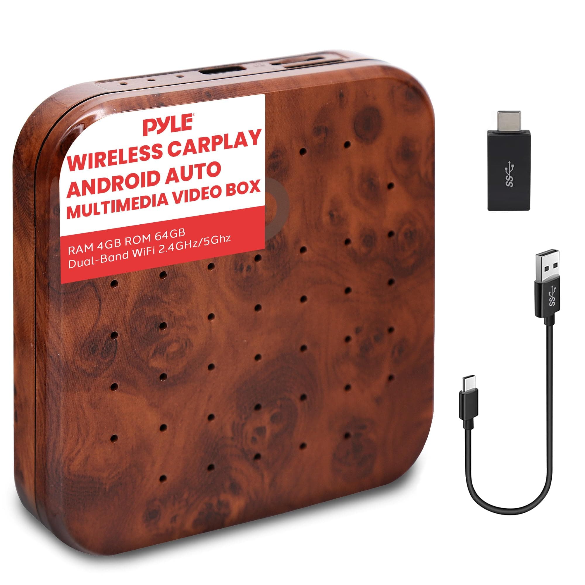 Pyle Wireless CarPlay & Android Auto Box - 4GB RAM 64GB ROM