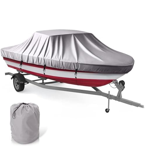 Pyle Heavy Duty Boat Cover for Pontoon & Deck Boats 21-24 ft, Waterproof, 300D PU Coated