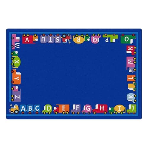 Children's Factory Caravan of Cars Rug, 6x9 ft, Classroom Play Rug