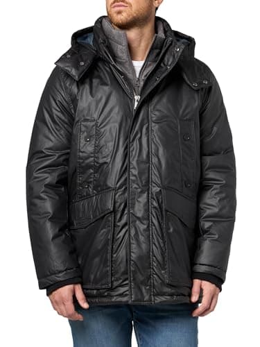 Andrew Marc Men's Outerwear Rain Jacket, Steel, Small