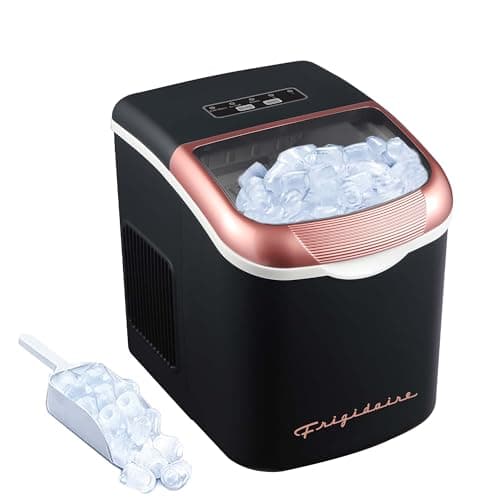 Frigidaire Retro Compact Ice Maker - 26 lb/Day, Bullet Ice (BlackRoseGold)