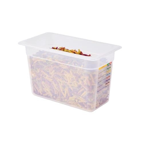 Restaurantware Food Storage Container 10 Pack of 12.7 x 6.8 x 7.8 Inches Plastic Stackable Storage Box White Reusable Label Container Dishwasher Safe For Restaurants And Kitchens