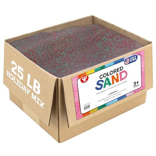Hygloss Colored Sand – Holiday Red & Green Color Festive Craft Sand for Art Christmas, Xmas Party, Winter Decor, Seasonal Projects, Kids Crafts – 100% Natural & Environmentally Friendly (25 lb Bottle)