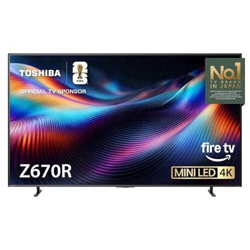 Toshiba 85" Z670R Series Mini-LED 4K UHD Smart Fire TV (85Z670R, 2026 New) - QLED, Native 144Hz, HDR10+, Dolby Vision IQ, REGZA Engine Zri, Dolby Atmos, Game Mode Pro, Alexa Built-in, Japan Quality