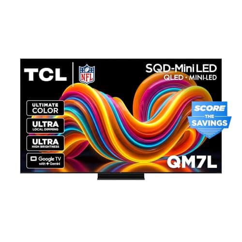 TCL 65 Inch Class QM7L Series | SQD-Mini-LED QLED Smart TV | 65QM7L, 2026 Model | 144Hz | Ultimate Color Ultra Brightness & Contrast | Google AI Bang & Olufsen | Voice Gaming Streaming Television