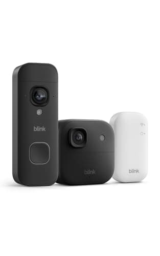 Blink Battery Doorbell 2K+ (newest model) and Outdoor 2K+ (newest model) — Wireless smart security, 2K video, enhanced audio. Sync Module Core included - 1 Camera + Battery Doorbell 2K+ (Black)