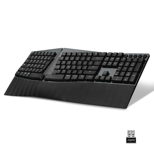 Perixx PERIBOARD-735BR Wireless Ergonomic Mechanical Keyboard - Low-Profile Brown Switches
