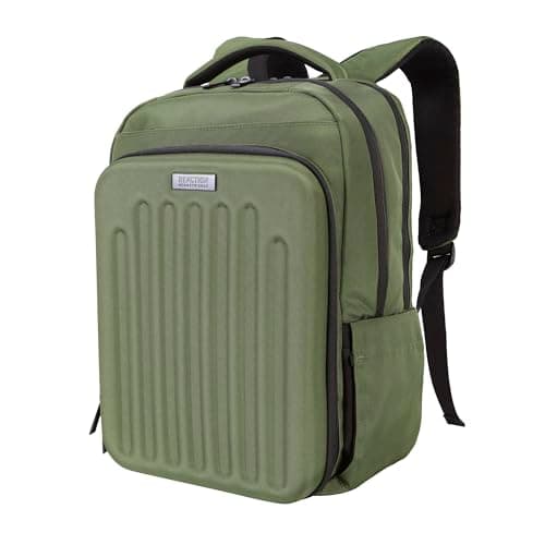 Kenneth Cole REACTION The Venturer 17" Polyester Tech Travel Backpack for Work, Olive