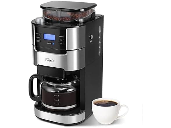 Gevi Coffee Maker with Built-in Burr Grinder - 10 Cup, 43% Off