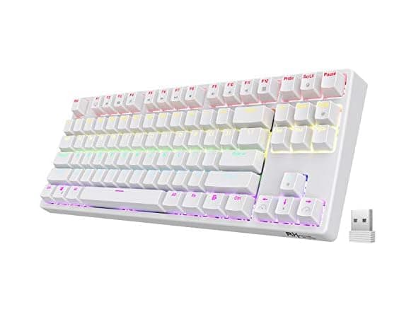 RK ROYAL KLUDGE Sink87G TKL Mechanical Keyboard - 2.4G Wireless RGB White
