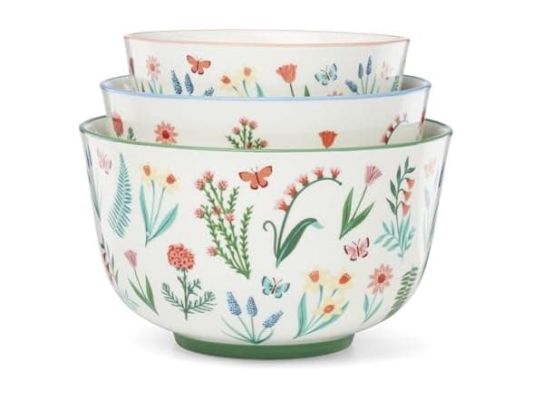 Oneida First Blooms Nesting Bowls Set of 3 - Porcelain, Floral Design