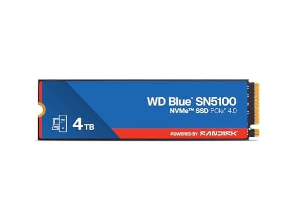 WD Blue 4TB SN5100 NVMe SSD - M.2 2280, PCIe Gen 4.0, Internal Solid State Drive - Read Speeds Up to 6,900MB/s, Upgrade Storage for PC/Laptops - WDS400T5B0E