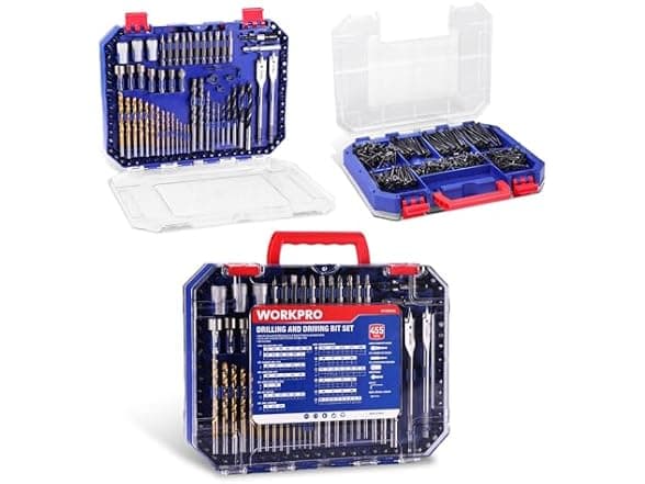 WORKPRO 455pc Drill & Bit Set - 47% Off Flash Deal