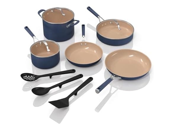Ninja Extended Life 11-Piece Ceramic Cookware Set, Navy Blue