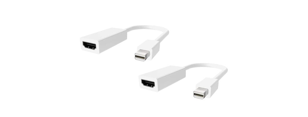 Belkin Mini DisplayPort to HDMI Adapter Cable 2-Pack, 10ft, White