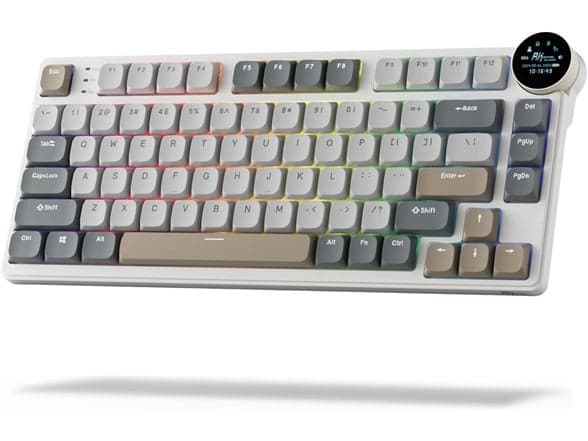 RK ROYAL KLUDGE N80 Low Profile Mechanical Keyboard - 75% Tri-Mode Wireless with Smart