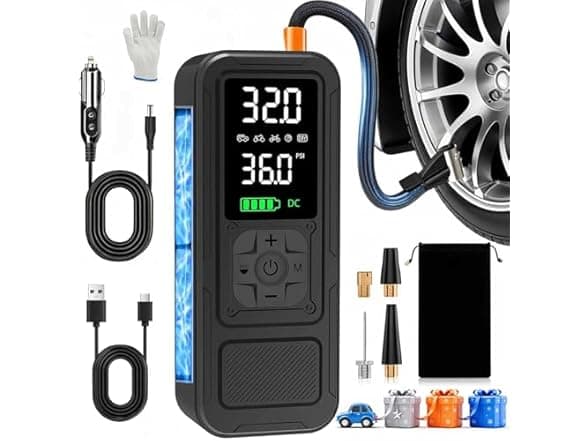 Y34 Tire Inflator Portable Air Compressor 6000mAh Cordless 150PSI