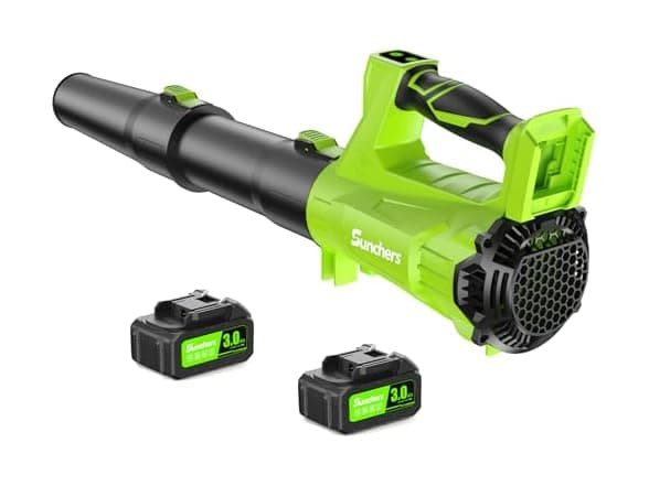 SUNCHERS Cordless Leaf Blower 20V with 2 3.0Ah Batteries - 650 CFM