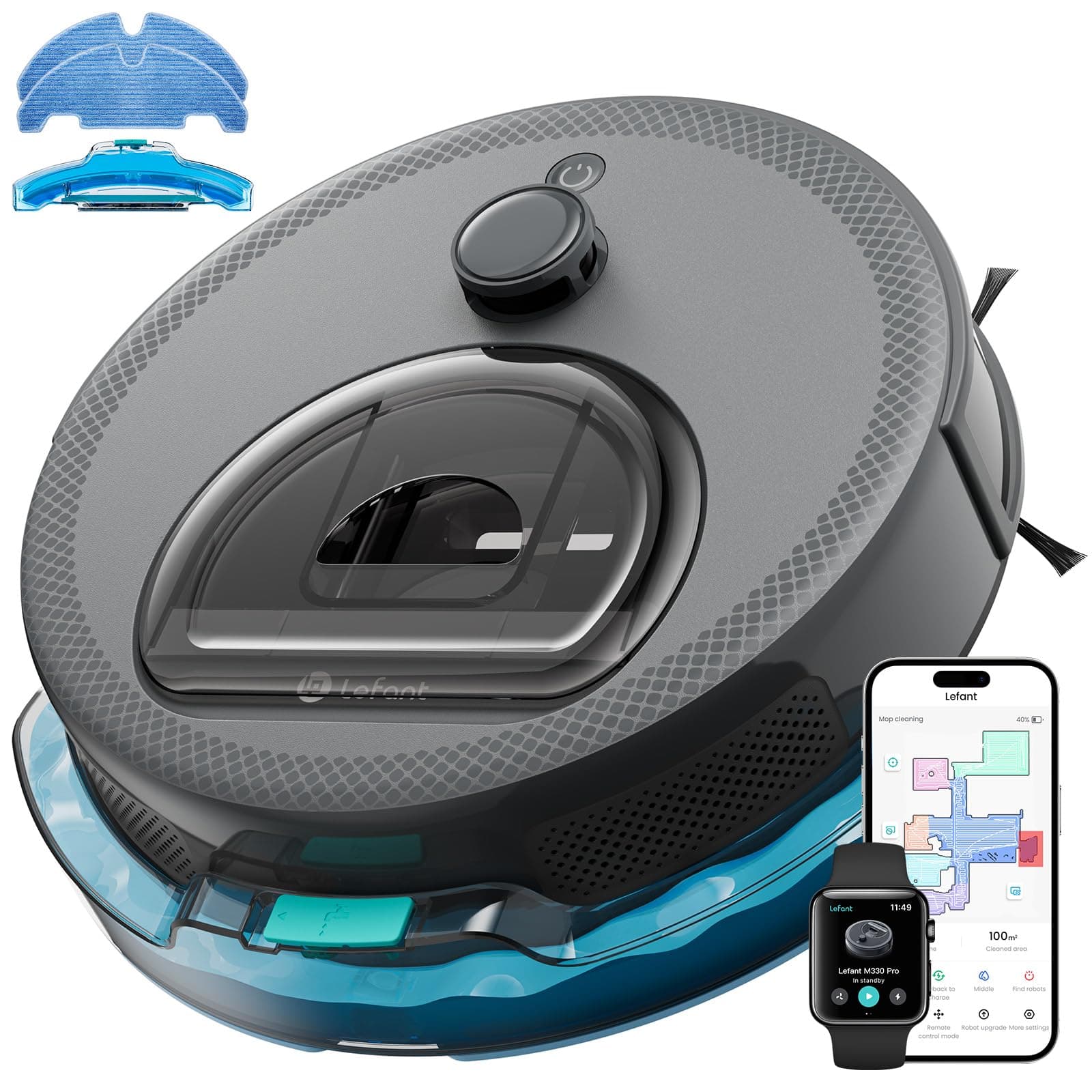 Lefant M330 Pro Robot Vacuum with LiDAR Navigation and Mopping