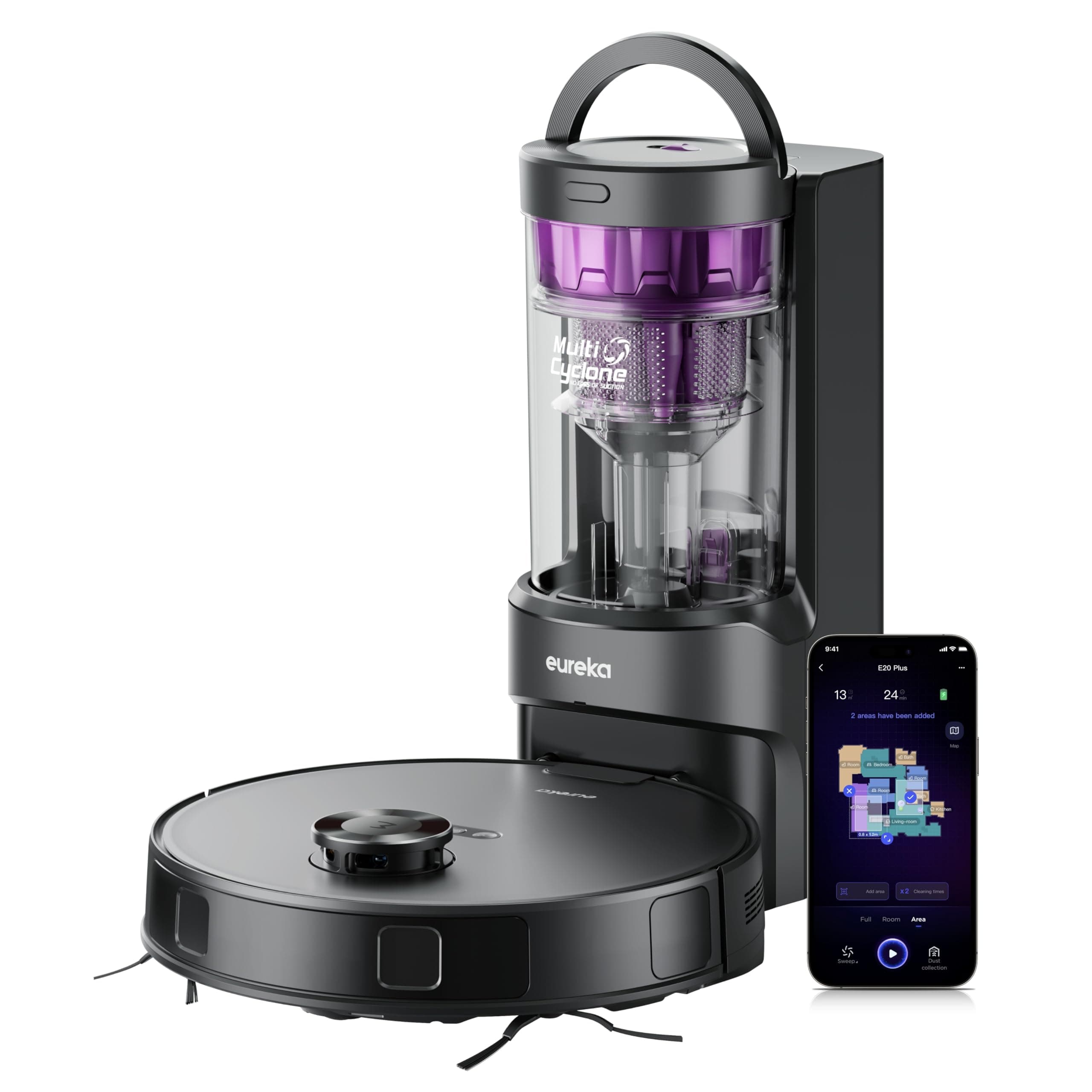 Eureka E20 Robot Vacuum with Self Emptying Station, 8000Pa Suction