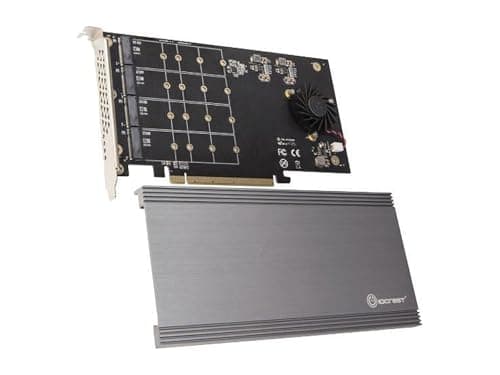 IO CREST Quad M.2 NVMe PCIe x16 Expansion Card for Intel VROC and AMD Ryzen Threadripper Motherboard