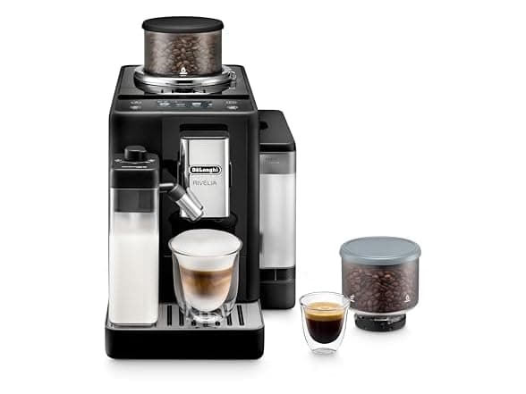 De'Longhi Rivelia Automatic Espresso Machine - Dual Bean Hopper, 18 Recipes