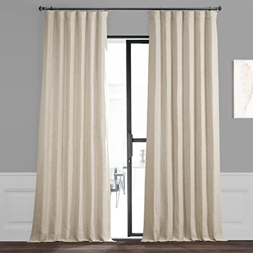 HPD Half Price Drapes Bellino Faux Linen Room Darkening Curtains 84in