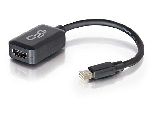 C2G Mini Display Port Adapter, Display Port to HDMI, Male to Female, Black, 8 inches, Cables to Go 54313