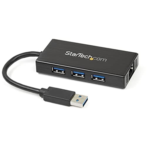 StarTech 3-Port USB 3.0 Hub 5Gbps with Gigabit Ethernet LAN Adapter, TAA