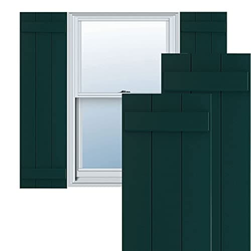 Ekena Millwork 16x36 PVC Board-n-Batten Shutters Thermal Green