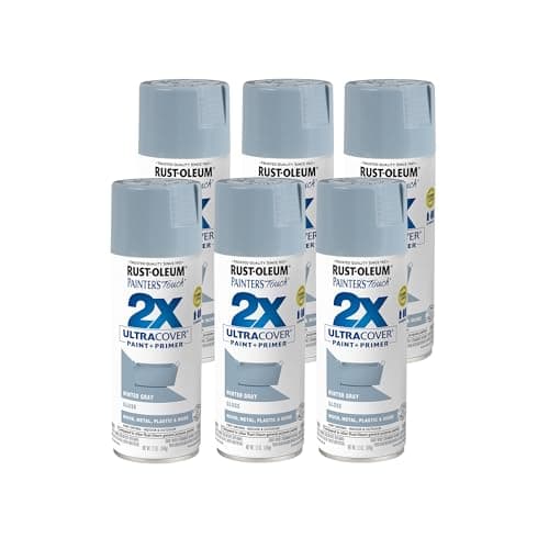 Rust-Oleum Painter's Touch 2X Ultra Cover Spray Paint 6-Pack Gloss Winter Gray