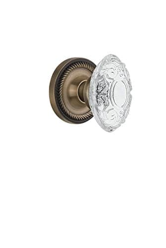 Nostalgic Warehouse Rope Rosette Crystal Victorian Knob - Antique Brass