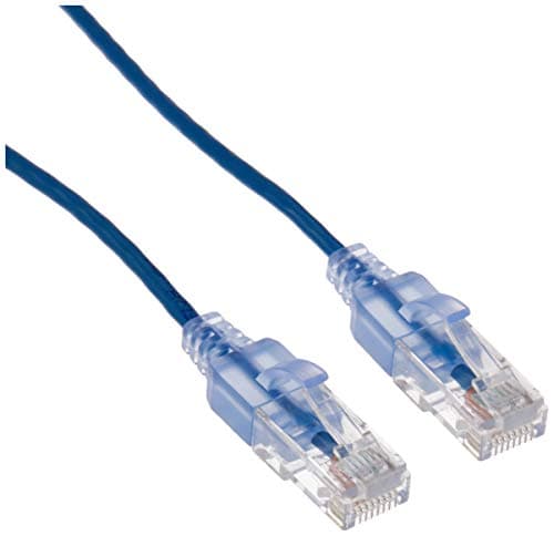 Monoprice Cat6A 20ft Blue 10-Pk Patch Cable UTP 30AWG 10G Pure Bare Copper Snagless RJ45
