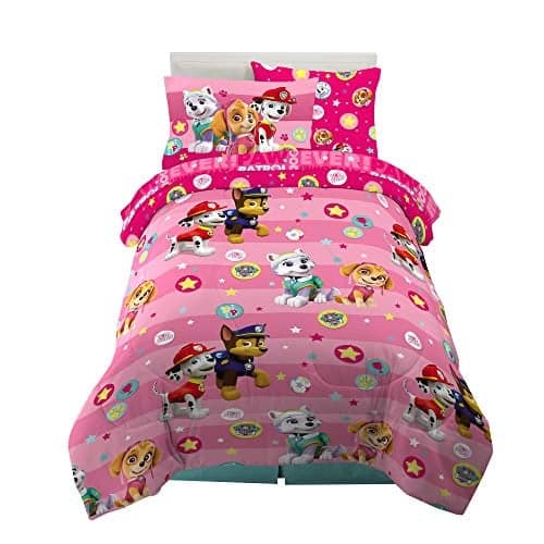 Paw Patrol Girls Bedding Set - Twin Size Super Soft Comforter & Sheets