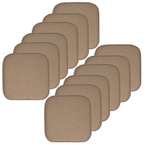 Sweet Home Collection 12-Pack Memory Foam Chair Cushions - Non-Skid, Machine Washable,