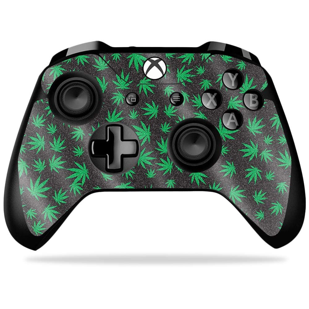 MightySkins Glossy Glitter Skin for Microsoft Xbox One X Controller - Marijuana | Protective, Durable High-Gloss Glitter Finish | Easy to Apply, Remove, and Change Styles | Made in The USA