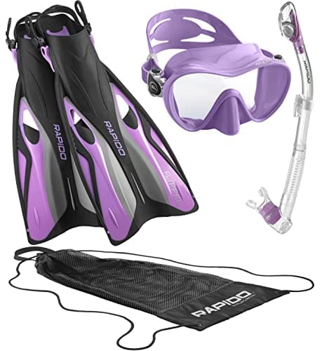 Phantom Aquatics Rapido Snorkel Set with Anti-Fog Mask and Dry Snorkel