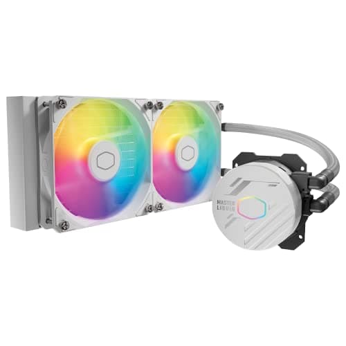 Cooler Master 240L Core AIO Liquid Cooler - 240mm Radiator, ARGB Fans, White
