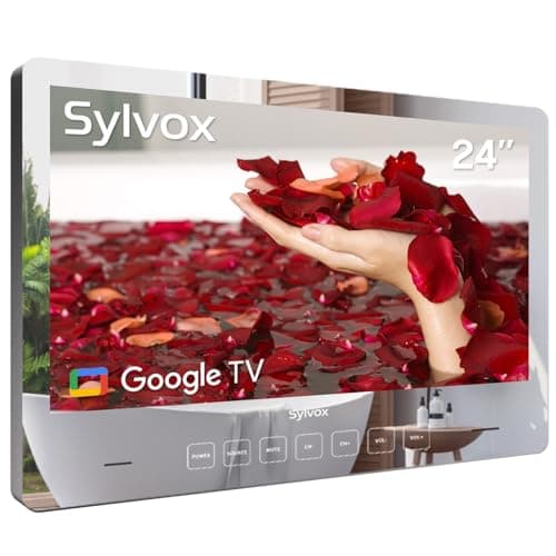 SYLVOX 24'' Smart TV Bathroom Magic Mirror Waterproof 1080p 500NITS