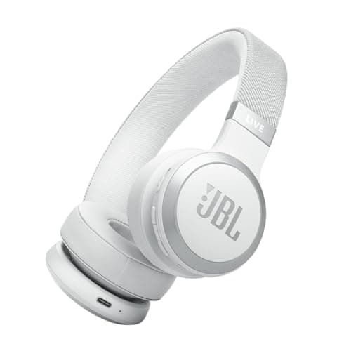 JBL Live 670NC Wireless On-Ear Headphones with Adaptive ANC - White
