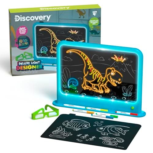 Discovery Deluxe Light Designer 6-In-1 Art Board - LED Scribble Pad with 3D Glasses