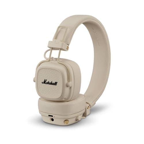 Marshall Major V Wireless On-Ear Headphones - Cream, 100+ Hour Battery