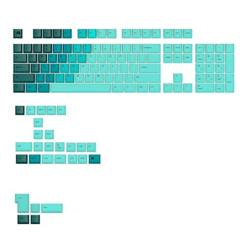 Glorious GPBT Gradient Keycaps Rainforest - Durable PBT, Dye-Sublimated, Universal Fit