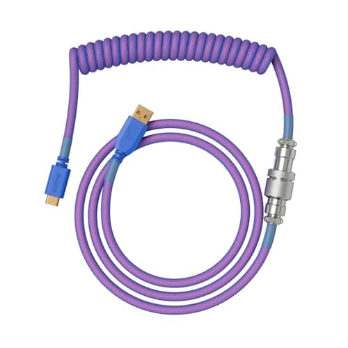 Glorious Coiled USB-C Keyboard Cable - Nebula, Artisan Braided, Detachable Aviator